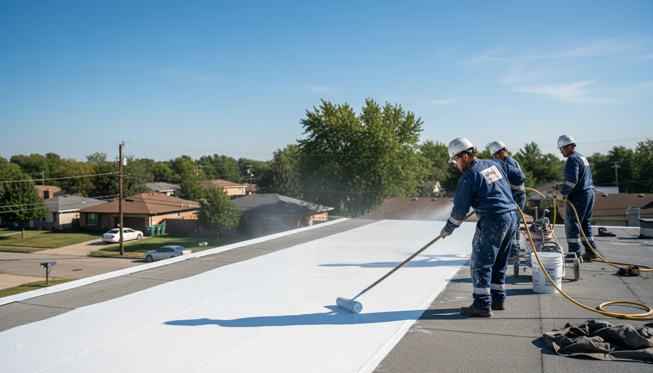 Commercial roof coating in Dunfermline, IL near me